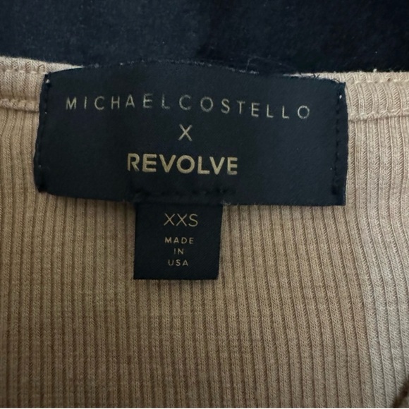 Michael Costello x REVOLVE Asym Ribbed Mini Dress Nude XXS - Picture 7 of 9